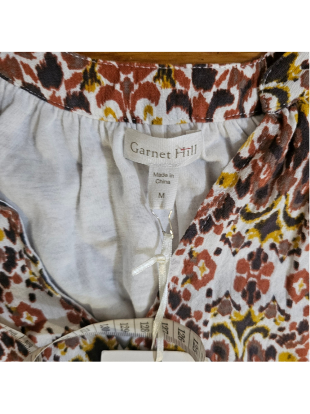 Garnet Hill Brown White Gold Patterned Sleeveless Mini Dress Medium - Picture 4 of 7